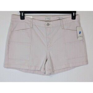 NEW Wonderly Mid Rise Utility Shorts Comfort Stretch Denim 4" Inseam Size 16